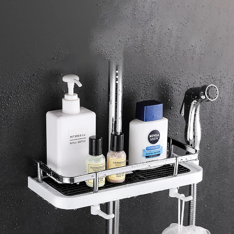 High quality adjustable caddy hanging bathroom wall corner racks and shelves shower organizer storage