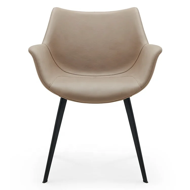 Foshan Wholesale Nordic Luxury Home Furniture PU Leather Beige Dining Chair