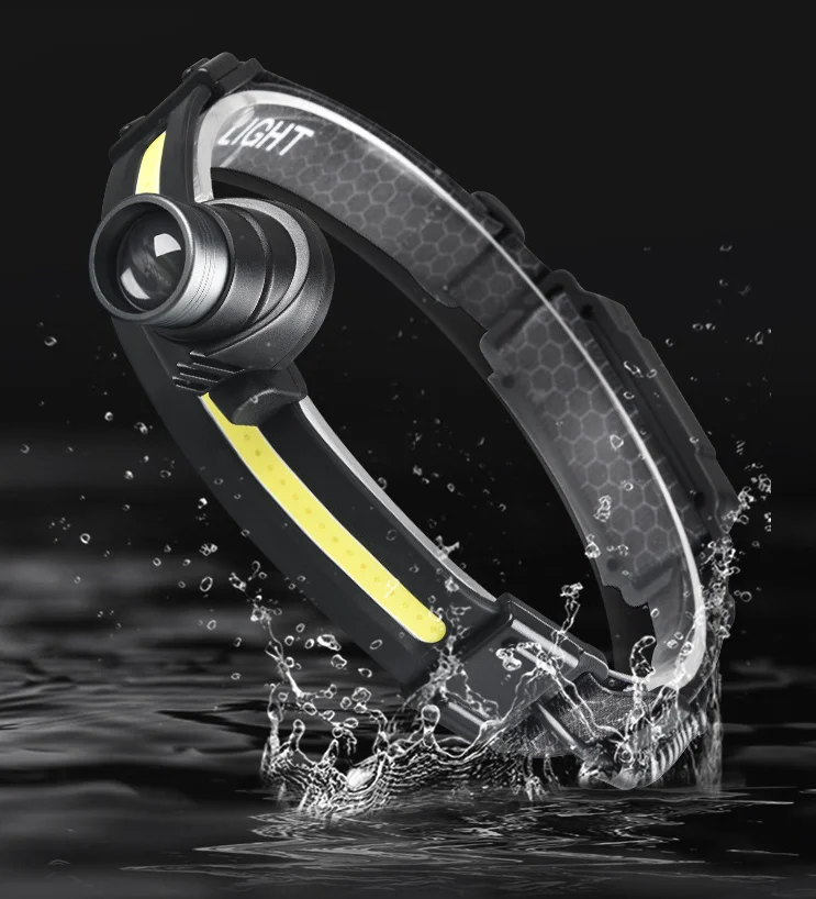 XPG COB zoomable head torch light head lamp motion high power 18650 led cob headlamps rechargeable