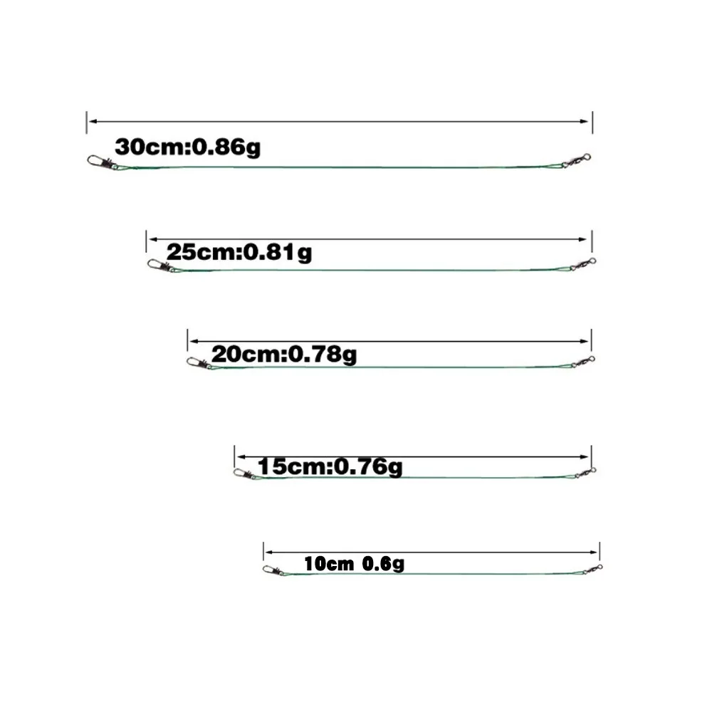 Anti Bite Steel Fishing Line Steel Wire Leader With Swivel Fishing Accessory Lead Core Leash Fishing Wire 15CM-30CM