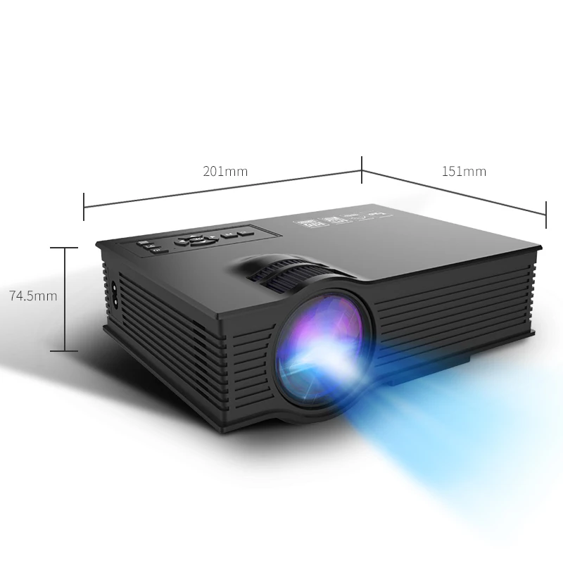 Cheap HD Light Built in Lens 800*480 Resolution LED USB Interface Home Projector UC68 Update From Unic UC46 Projector