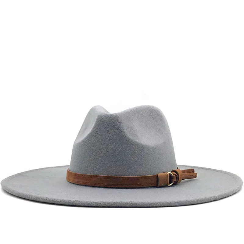 Adults unisex Solid Color Wide Eaves Sun Shield Casual Traveling Western outdoor Cashmere Jazz Cowboy Hat