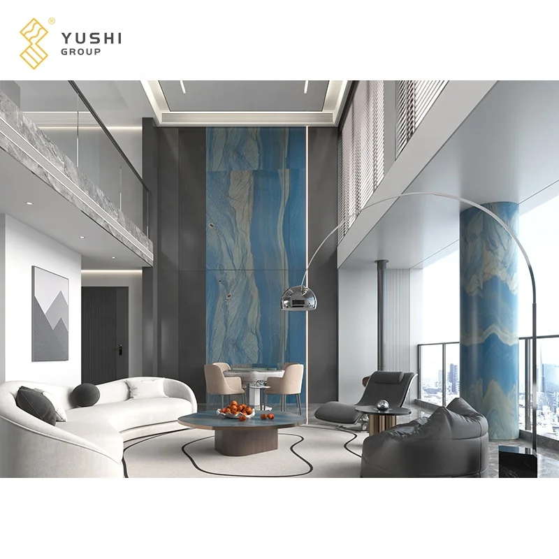 Yushi Group marble Azul Macaubas Quartzite slab Luxury Stone design Big Slabs marble design for furniture