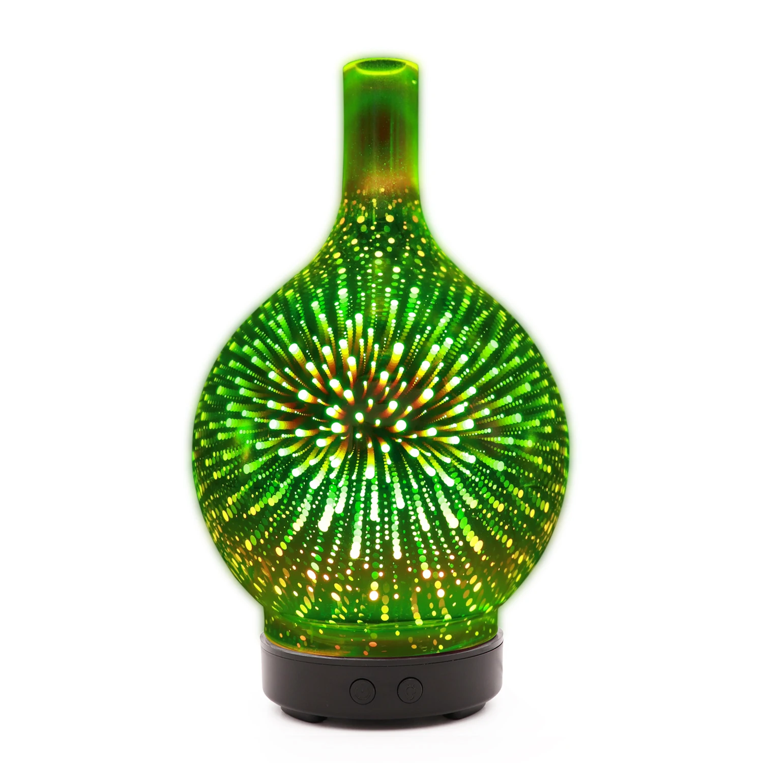 customizable 100ML Bright and Colorful Glass Vase Aroma Diffuser Essential Oil LED Light Air Humidifier Cool Mist Make