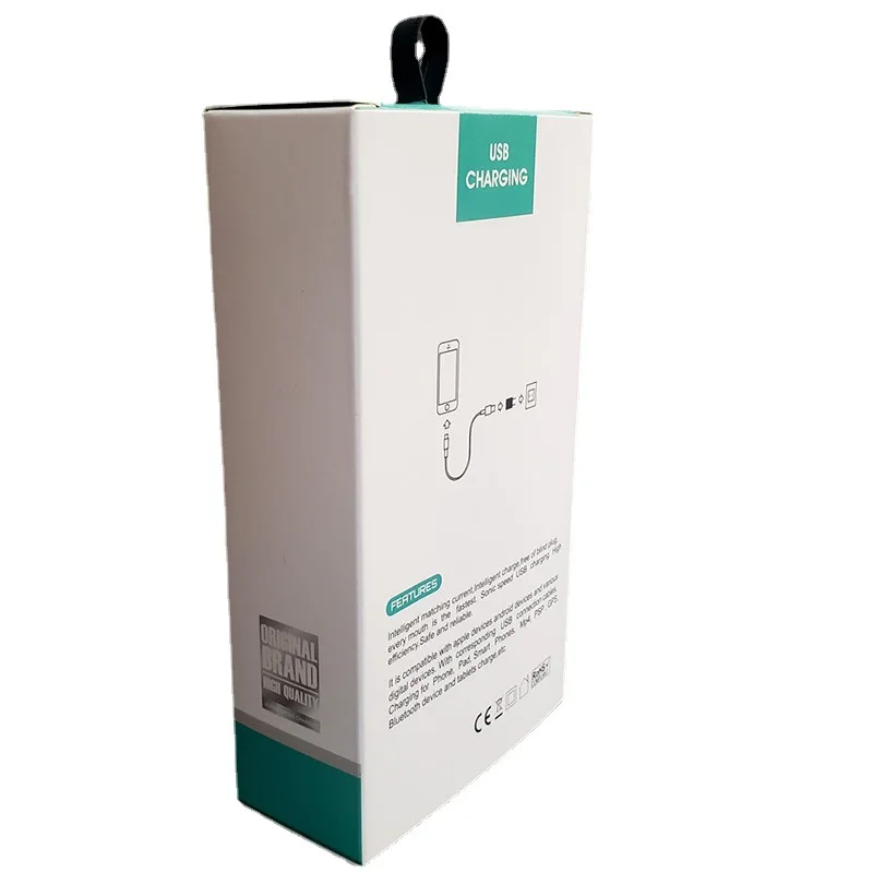 Charging Head Plug Adapter Packaging Paper Color Box With PVC Tray For Electronic Product In Stock And Accept Custom