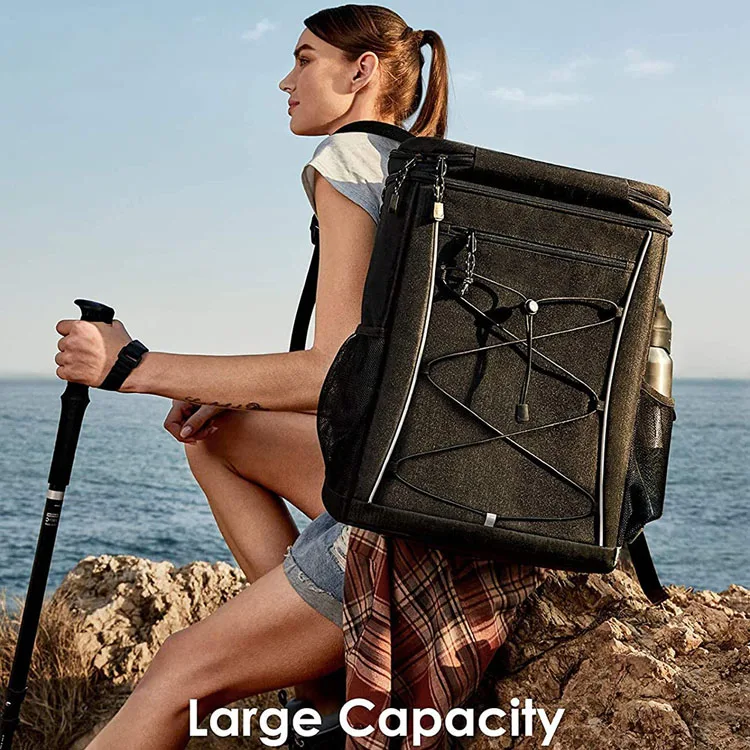 Wholesale Large Capacity Insulated Leakproof Picnic Cooler Backpack for Beach Camping Hiking Fishing