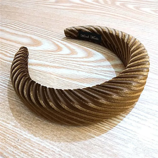 Hot Selling Solid Color Thick Striped Velvet Sponge Flat Headband In Europe And America