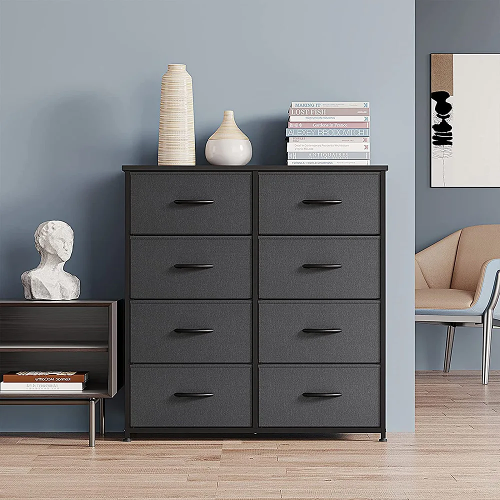 FREE SAMPLE  8 Drawer Storage Organizer Tall Wide Dresser for Bedroom Hallway Sturdy Steel Frame Wood Top  Dresser for Bedroom