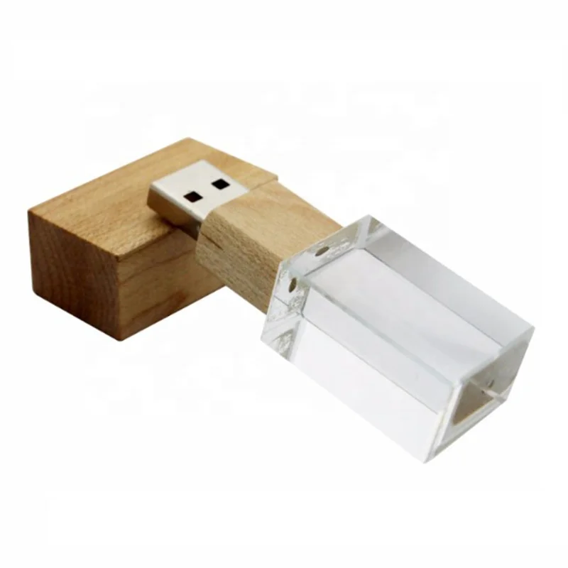 Wooden usb pen drive Creative gifts memory stick Custom laser logo crystal USB flash drive pendrive