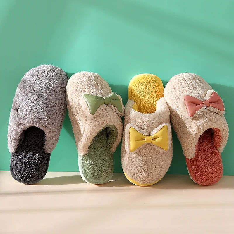 Factory Directly Wholesale Indoor plush Winter soft Fluffy Home Warm slides Slippers for women
