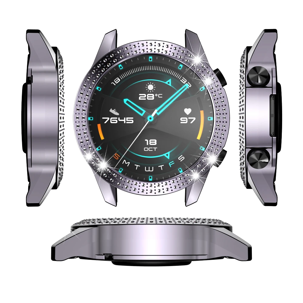 Wholesale huawei GT2 46mm PC Diamond Protective Watch Cover Screen Protector Cover for HUAWEI