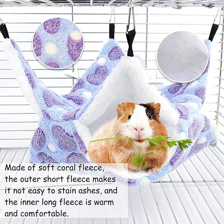 Spring Autumn Warm Bed House Cage Toys Cute Double Hammock Hamster Warm House