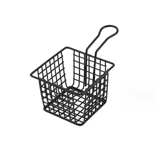 Tableware Deep Fry Basket Wire Mesh French Frying Serving Food Display Rack for chips onion rings
