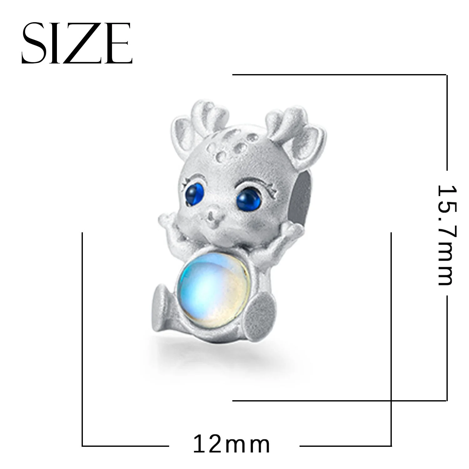 Cute Animal Giraffe Frog Caterpillar Moonstone Pendant 925 Sterling Silver Heart Charm beads for Bracelet Women Jewelry making