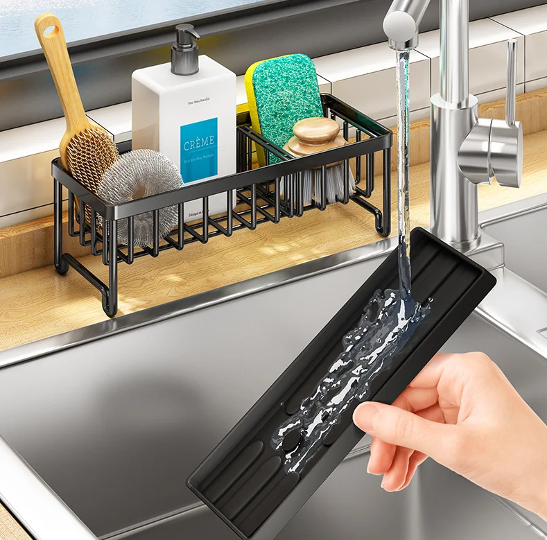 Kitchen Sink Caddy Organizer and Storage Stainless Kitchen Gadgets Sink Accessories Kitchen Sponge Holder