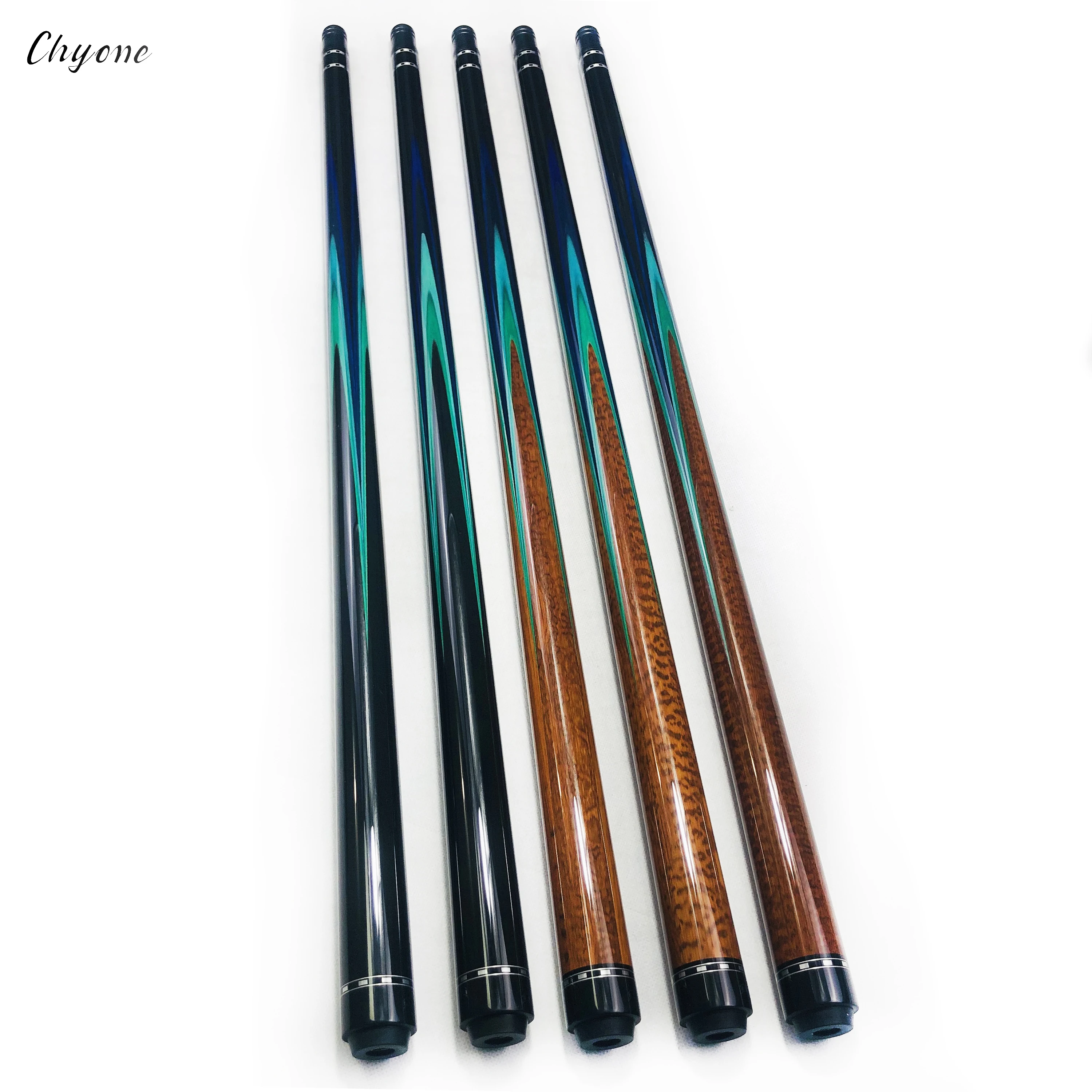 korea Carom cue Chyone custom rainbow design snake wood spliced billiard cue handmade pool cue