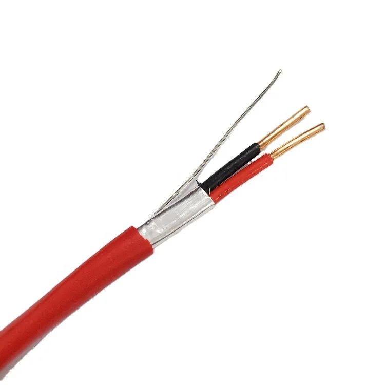 UL listed FPLP CMP Shielded 1.5mm2 2.5mm2 16AWG 14AWG Solid/STRANDED bare Copper 2Core Security Fire Alarm Cable