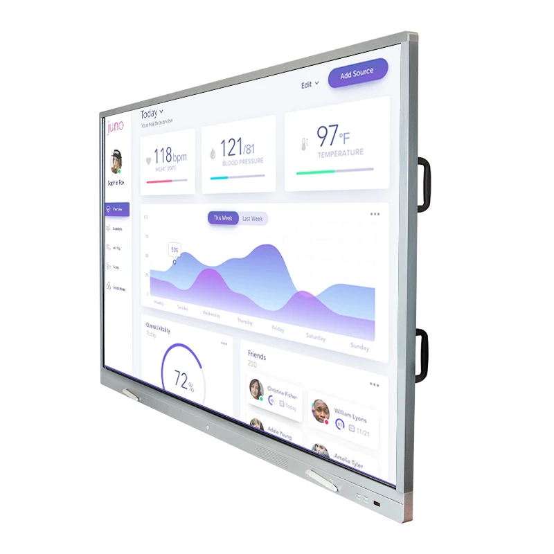 86inch interaction devices computer whiteboard infrared touch LCD smart writing board for meeting conference