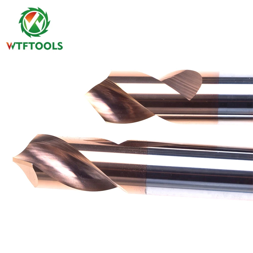 
WTFTOOLS 90 120 Degree Tungsten Carbide Spot Drill Bits For CNC Machinery 
