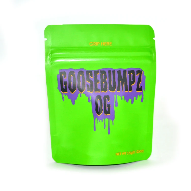 Custom Printed Logo Plastic Mylar Seed Smell Proof Edible Cali Packs 3.5g Packaging Bag With Zipper