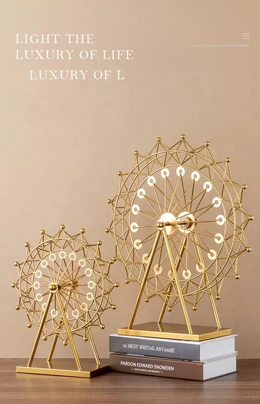 Home accessories handicraft metal statue display Christmas metal decorations home decorations Ferris wheel