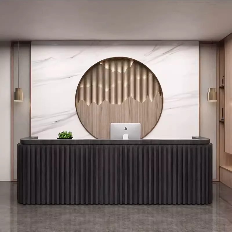 USA CA UK AU GER Local Stock Modern Hotel Wooden Boutique Cashier Reception Counter Design