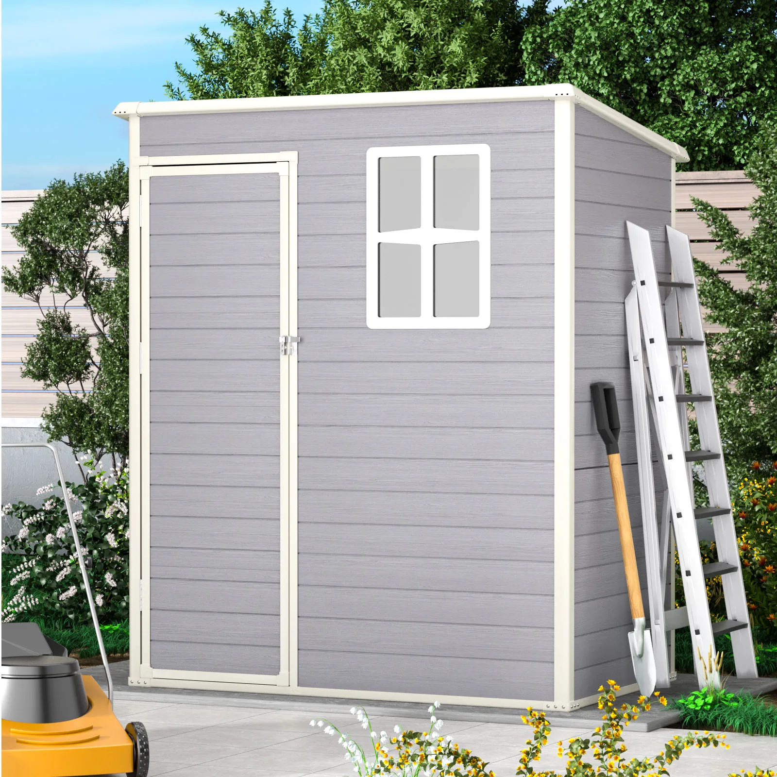 3*5ft Wholesale Outdoor Wooden Style Garden Storage Container Bins Resin Polypropylene Storage Box Shed & Storage Product