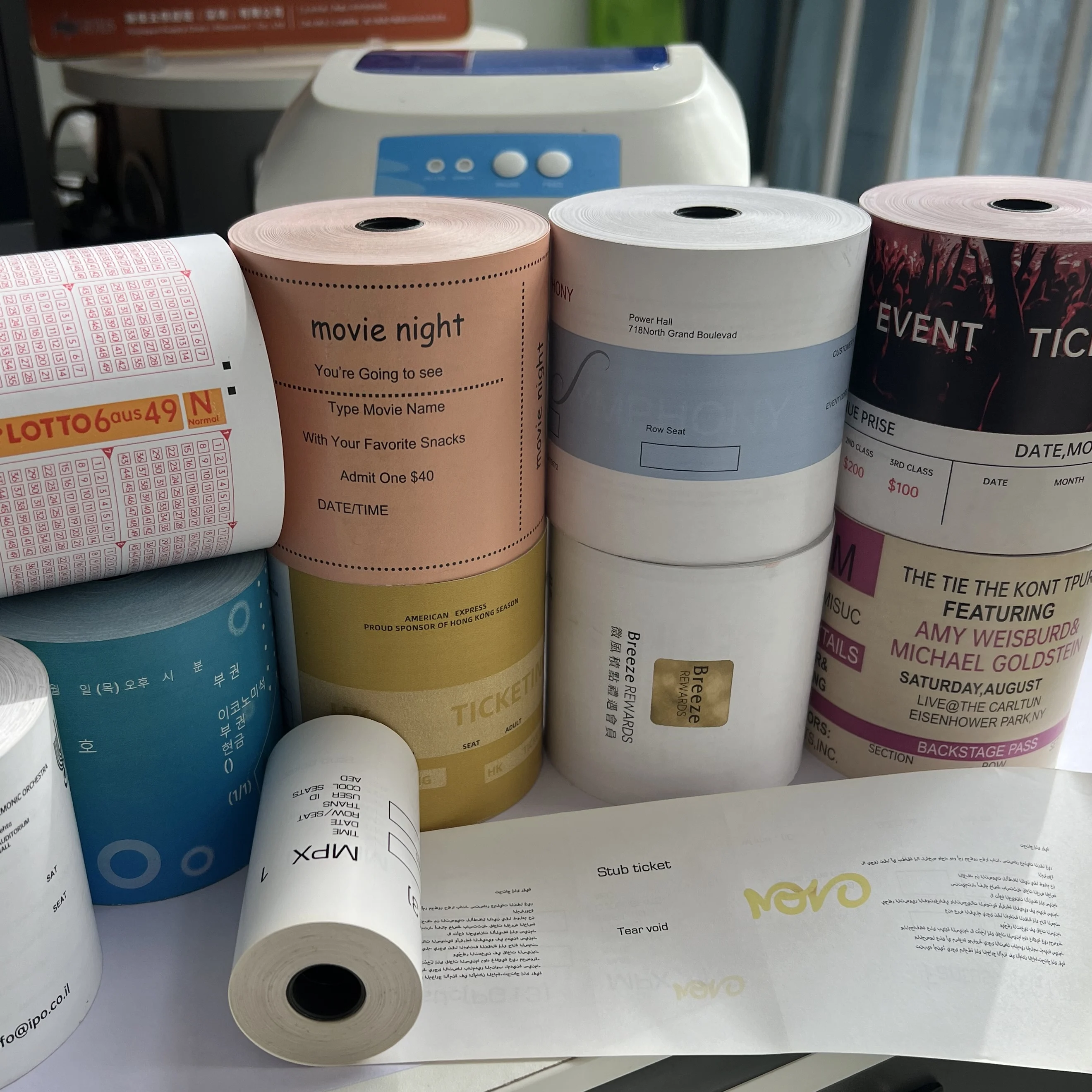 Security paper hologram strip stamped sport event ticket anti counterfeiting paper booklet tickets