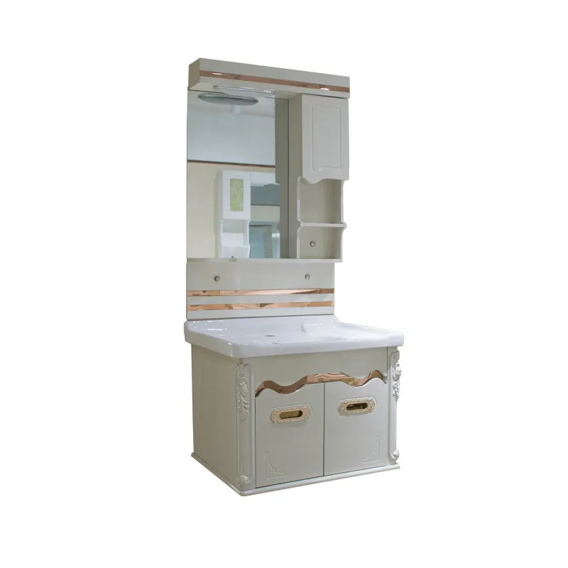 PVC Waterproof Bathroom Cabinet Bathroom Vanity Unit Vanity Plywood Bathroom Cabinet with Mirror Modern in High Quality 38-46 in