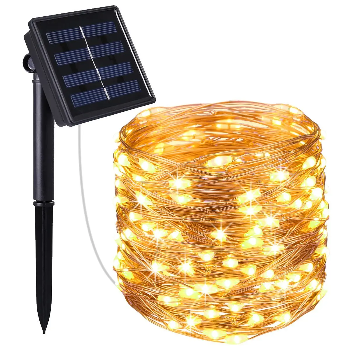 Наружная Светодиодная лампа на солнечной батарее гирлянды 10 м 100LED Фея праздник для рождественской вечеринки 5M50LED 20M200LED гирлянда солнечное садовое освещение из водонепроницаемого
