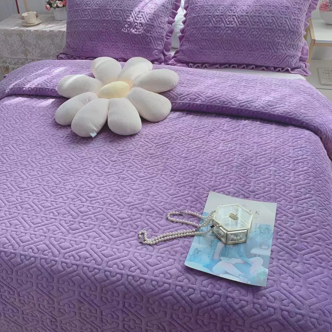 Толстое бархатное стеганое покрывало, 3 шт., нескользящее одеяло большого размера для отеля, изысканные и элегантные одеяла, оптовая продажа