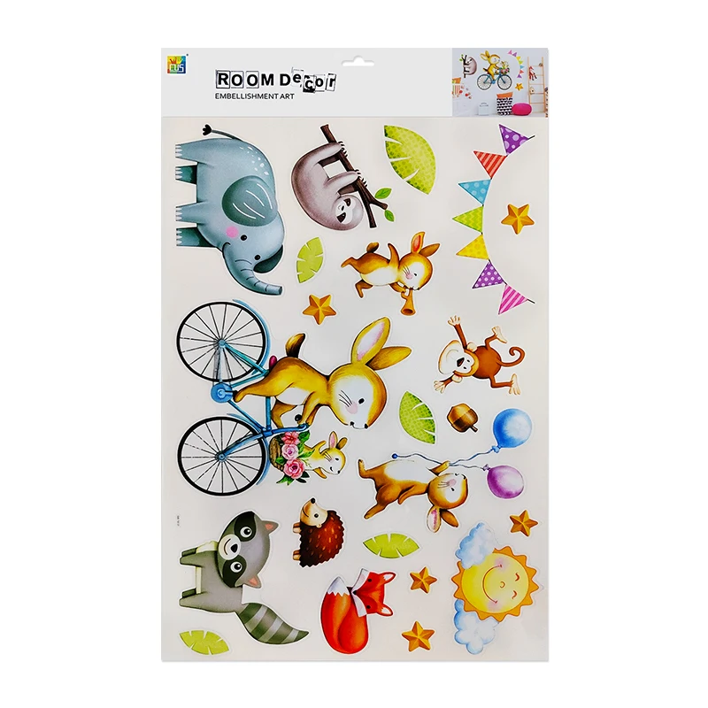 Cute Cartoon Fox Wall Stickers for Nursery Home Decoration