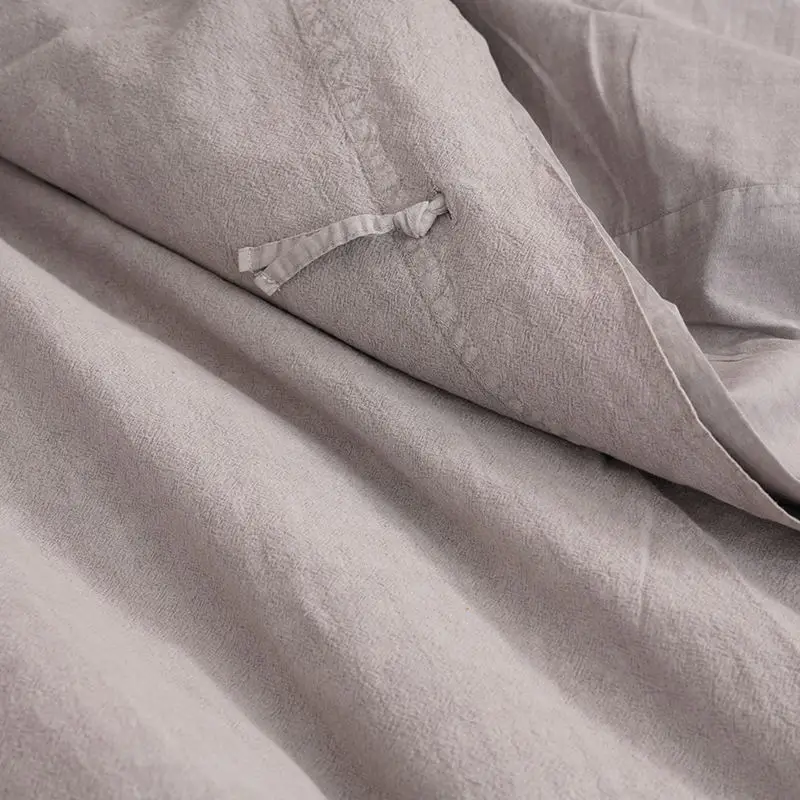 Factory Direct Sales Japanese-Style Linen Four-Piece Cotton Plaid Quilt Cover Cotton And Linen Bed Linen