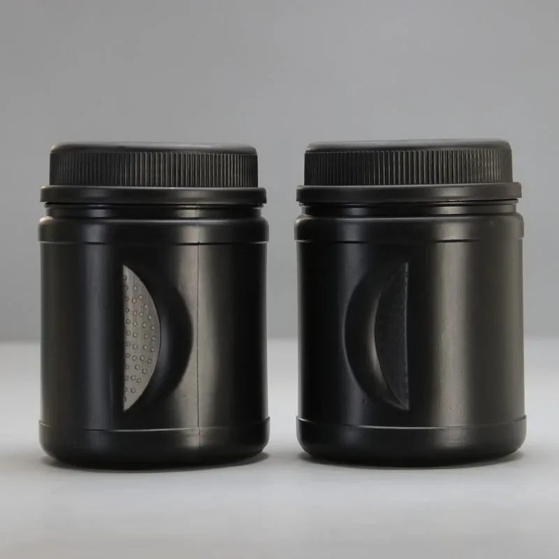 Customization Label Black Portable plastic protein powder container with lid