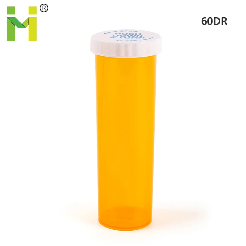 Clear plastic medical pill packaging vials medical container