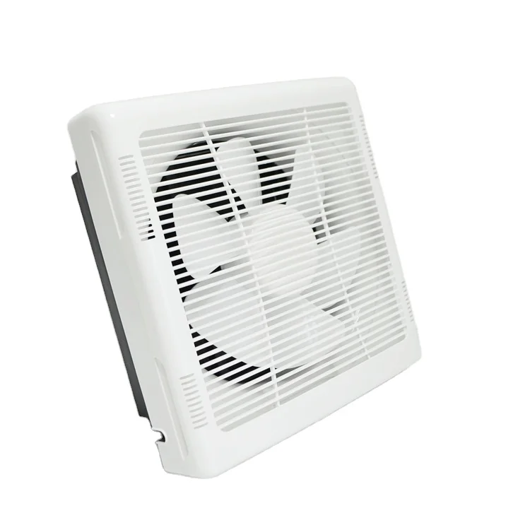 4 6 8 Inch Plastic Square Bathroom Kitchen  LED Ceiling Fans light Wall Mounted Window Shutter Ventilation Air Extractor Fan