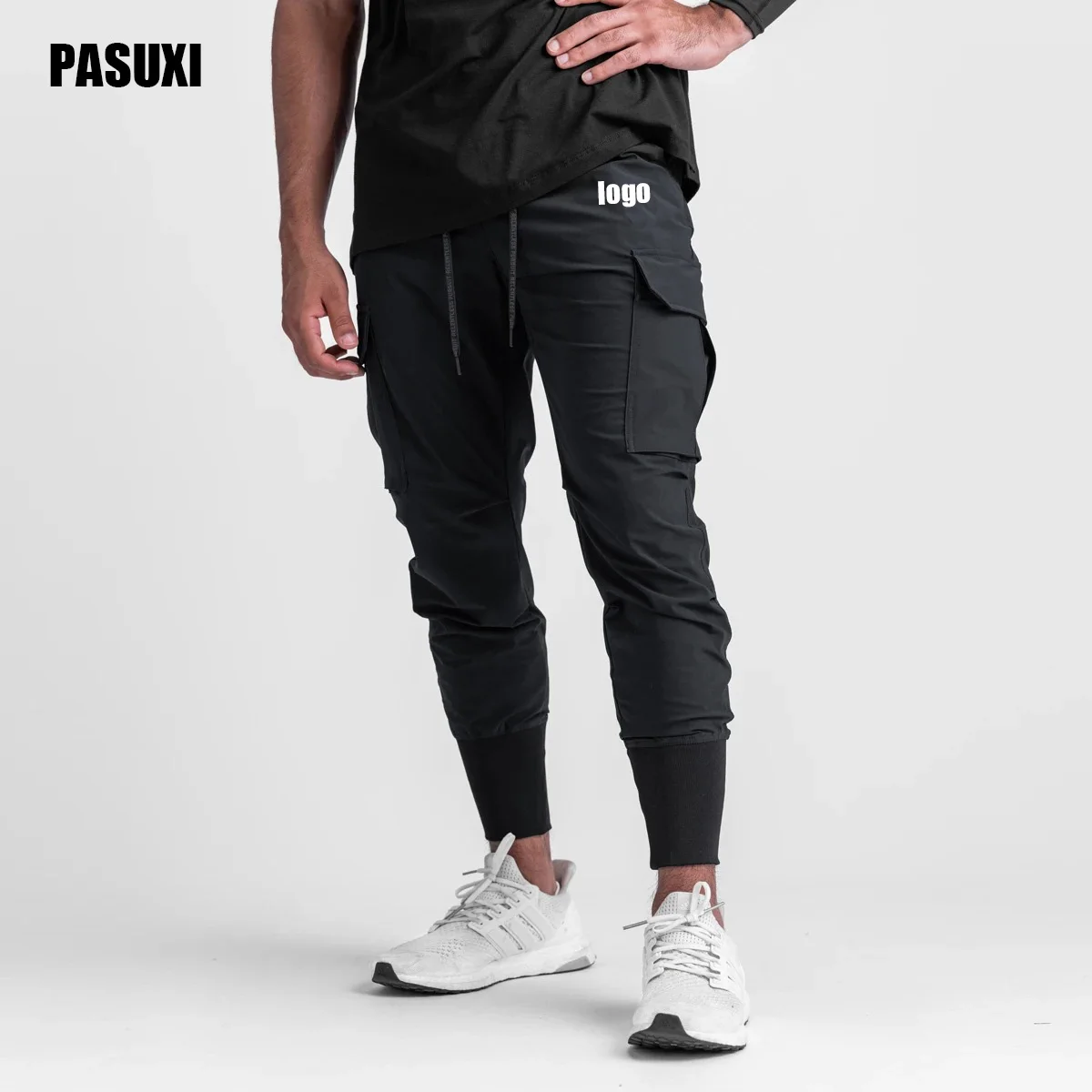 PASUXI 2023 Premium Mens Jogger Sweatpants Multi Pockets Sport Trousers Custom Casual Cargo Pants