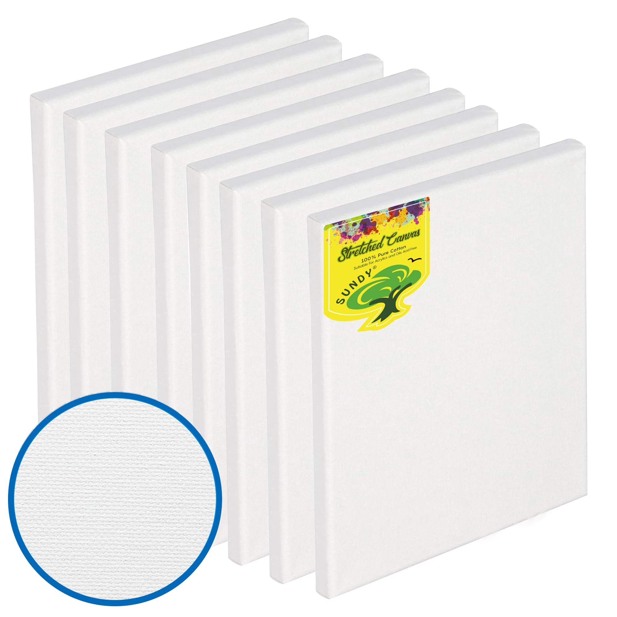 2024 Hot sale OEM hight quality 11X14' artists white blank stretched canvas panel for artist paintings