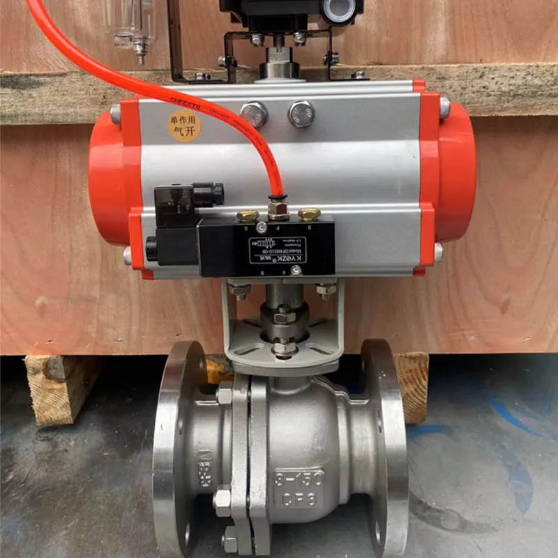 High Quality Stainless Steel Ball Valve with pneumatic actuator with position indicator