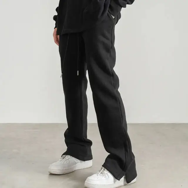 Custom Joggers Sweatpants Men and Women Drawstring Solid Casual Sweat Pants Baggy Track Unisex Puff Print Stacked Pants