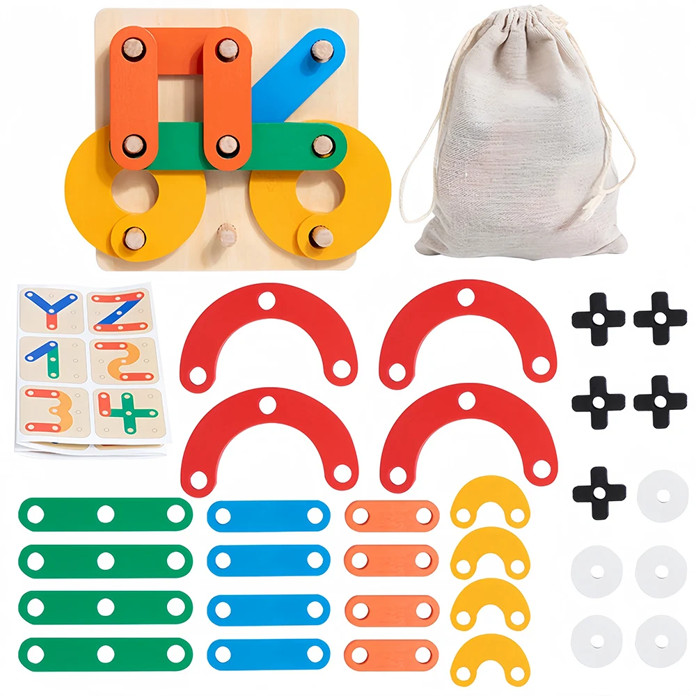 Factory Kids Creative Geometry Puzzles Board 2 In 1 Montessori Tictactoe Toys Children Educational Wooden Jigsaw Puzzles Toys