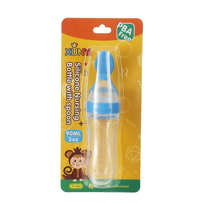 90ml  Silica Gel PP Spoon  Rice  Bottle Baby Infant  Food Feeding Bottle