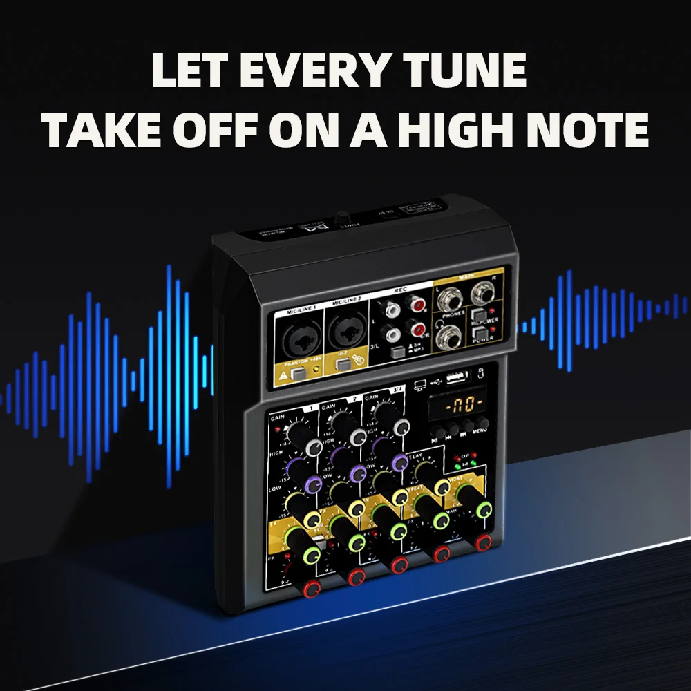 4 Professional Home Studio Recording Equipements Studio Microphone With Mini Audio Mixer