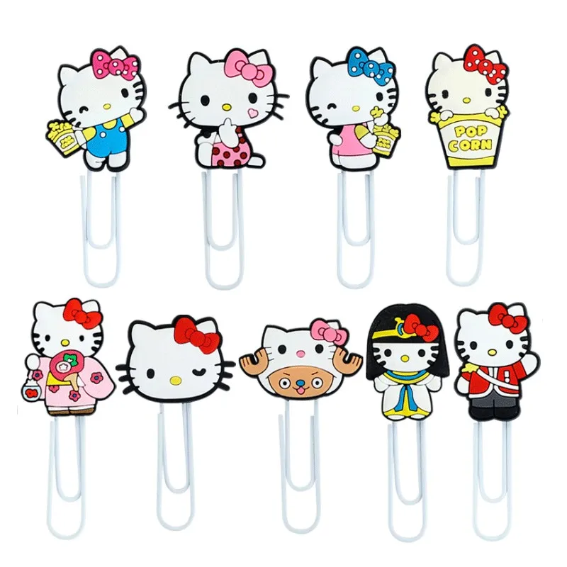  TOPSTHINK Hello Kitty Силиконовый мультяшный милый креативный металлический цветной закладной зажим для