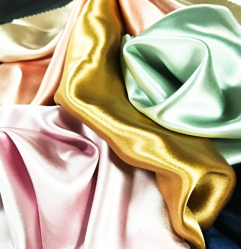 New fuji tex 2023 hot sales charmeuse silk satin wedding dress cheap silk