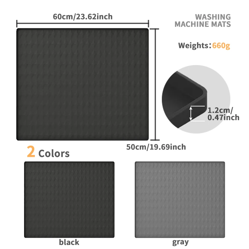 Custom Logo Shape Durable Waterproof Silicone Washable Cover for Washing Machine and Dryer Washer and Dryer Top Protector Mat