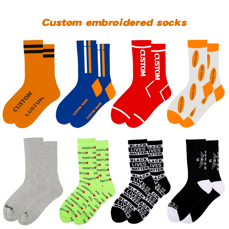 Wholesale custom business men horizontal striped mid-high tube socks adult daily all-match custom knee-length sock