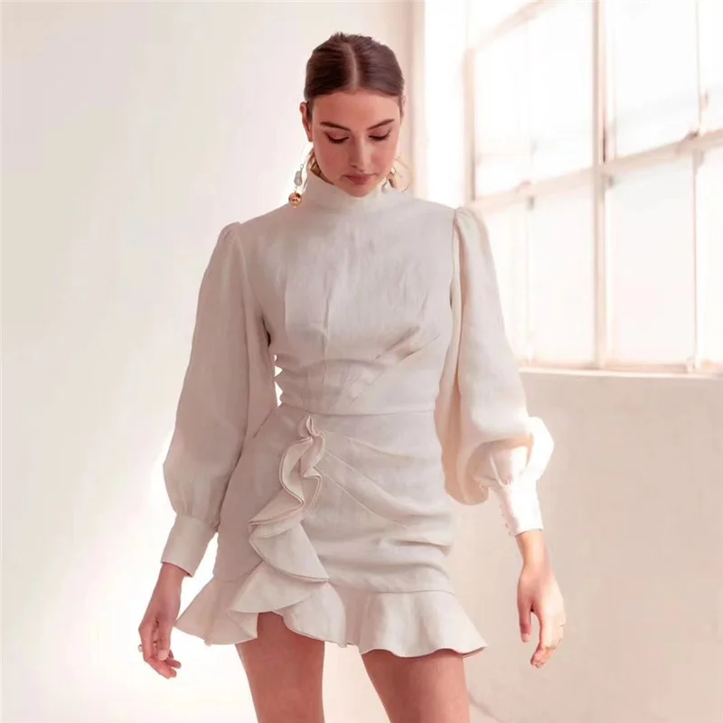 Fashionable Sexy v- neck short sleeve short dress Ruffle floral dress