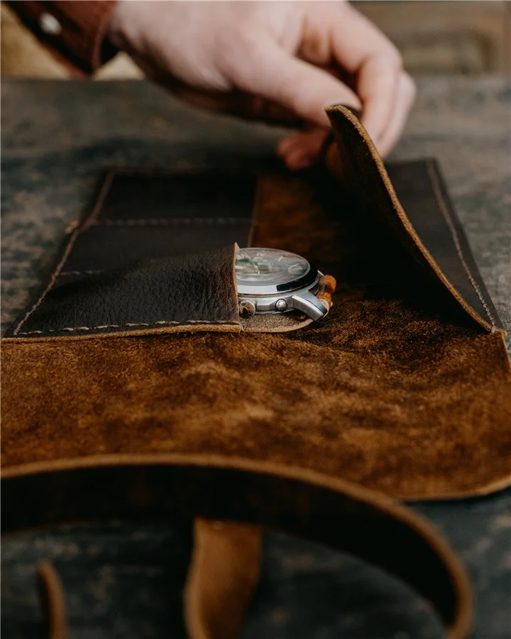 watch roll bag, handmade watch bag, watch and jewelry case