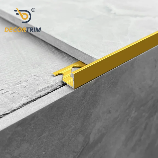 Prolink YJ-174 High Quality Shiny Polish Bright Gold Ceramic Liner Corner L Edge Gold Tile Trim Profile Wholesale Decorative
